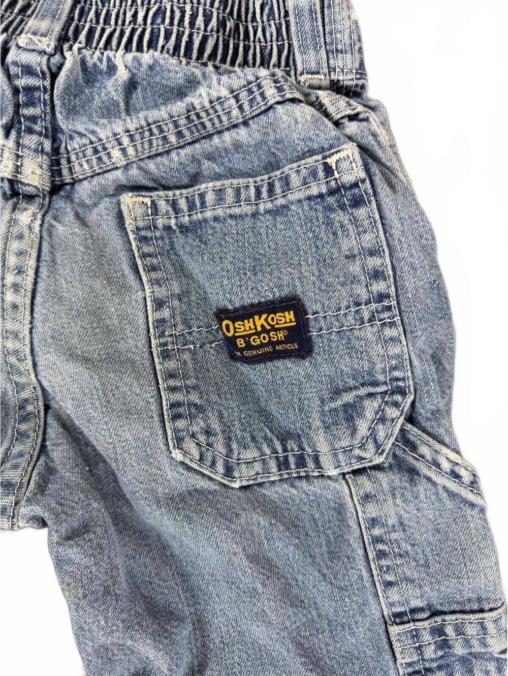 OshKosh B'Gosh 2T Denim Carpenter Jeans Toddler Elastic Waist Vintage